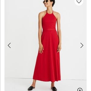 Madewell halter tie-back midi dress in clipdot